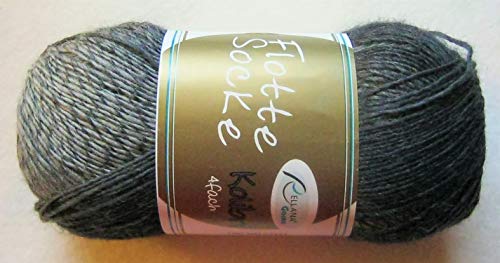 100g Kolibri Sockenwolle 4-fach Grau-Schwarz 100g Kolibri Sockenwolle 4-fach Grau-Schwarz von Kolibri