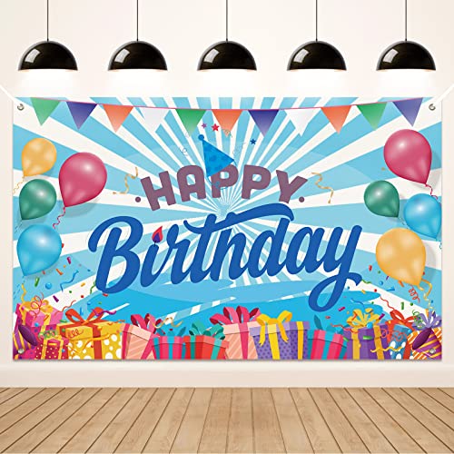 Koliphy Geburtstag Deko Banner, Happy Birthday Banner Blau Geburtstagsdeko für Mädchen Jungen, Kind Stoff Geburtstagsbanner Dekoration Drinnen und Draußen Koliphy Geburtstag Deko Banner, Happy Birthday Banner Blau Geburtstagsdeko für Mädchen Jungen, Kind Stoff Geburtstagsbanner Dekoration Drinnen und Draußen von Koliphy