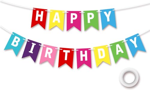 Koliphy Happy Birthday Girlande, Bunt Geburtstagsdeko, Geburtstag Banner Deko für alle Altersgruppen Koliphy Happy Birthday Girlande, Bunt Geburtstagsdeko, Geburtstag Banner Deko für alle Altersgruppen von Koliphy
