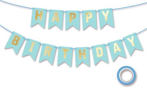 Koliphy Happy Birthday Girlande, Hell Blau Geburtstagsdeko, Geburtstag Banner Deko für Jungen, Mädchen, Männer und Frauen Koliphy Happy Birthday Girlande, Hell Blau Geburtstagsdeko, Geburtstag Banner Deko für Jungen, Mädchen, Männer und Frauen von Koliphy