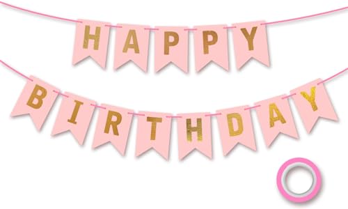 Koliphy Happy Birthday Girlande, Rose Gold Geburtstagsdeko, Geburtstag Banner Deko für Mädchen und Frauen Koliphy Happy Birthday Girlande, Rose Gold Geburtstagsdeko, Geburtstag Banner Deko für Mädchen und Frauen von Koliphy
