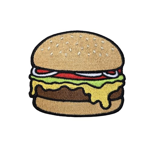 Kolorspun Cheeseburger-Aufnäher mit Haken und Schlaufenrückseite Kolorspun Cheeseburger-Aufnäher mit Haken und Schlaufenrückseite von Kolorspun