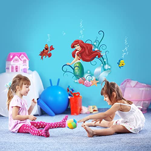 Arielle Wandtattoo von Disney - Größe 50 x 70 cm - Meerjungfrau, Prinzessin, Unterwasserwelt, Kinderzimmer, Disney, Wandsticker von Komar