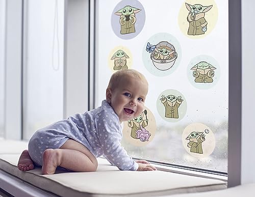 Fensterbild Grogu - Padawan Bubbles - Größe 30 x 30 cm, 2 Bogen - Fenstersticker, Disney, Kinderzimmer, Babyzimmer, Mandalorian von Komar
