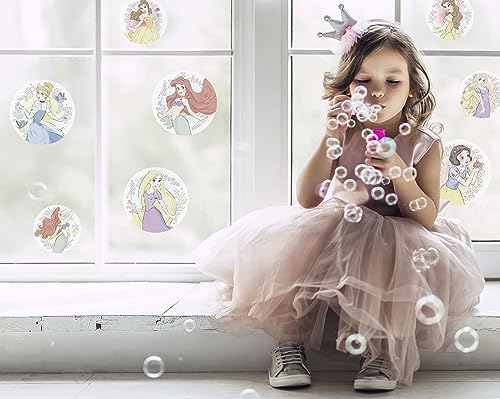 Disney Fensterbild Princess Kindness Bubbles, selbsthaftende Fenstersticker, 30 x 30 cm, 2 Bogen, für Kinderzimmer, Babyzimmer, Mädchenzimmer von Komar