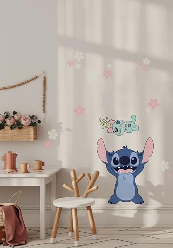 Komar Wandtattoo - Disney Lilo and Stitch Lifesize - Größe 50 x 70 cm - Wandsticker, Kinderzimmer, Wanddekoration, Blau,grün,rosa von Komar