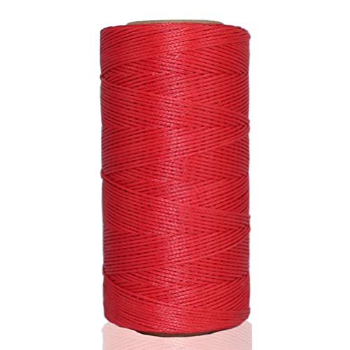 Komfami Wachs Faden Nähgarn 260 Meter 1mm Polyester Wachsfaden Nähen Ledergarn Gewachst (Rot) von Komfami