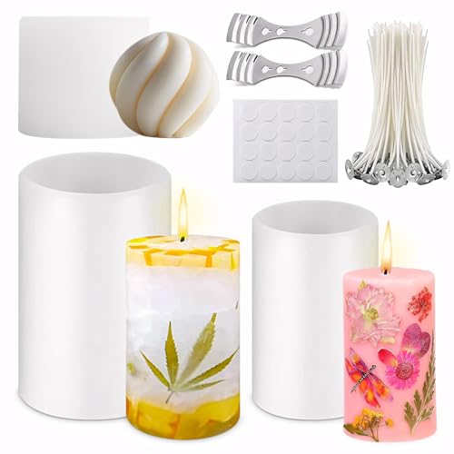 Komicea 3 Stück Kerzenform Silikon, Kerzenformen zum Gießen, Kerzen Formen Silikon Kerzen Selber Machen Set, DIY Silikonform für Aromatherapie Kerzen, Blumenproben, Handwerk, Handarbeit Komicea 3 Stück Kerzenform Silikon, Kerzenformen zum Gießen, Kerzen Formen Silikon Kerzen Selber Machen Set, DIY Silikonform für Aromatherapie Kerzen, Blumenproben, Handwerk, Handarbeit von Komicea