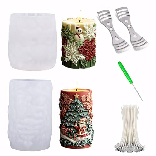 Komicea Kerzen Formen Silikon Weihnachten Kerzenformen zum Gießen Silikon-Kerzenform, 2 Stück Kerzen Selber Machen Set Silikonformen Kerzenform für Weihnachtsdeko Komicea Kerzen Formen Silikon Weihnachten Kerzenformen zum Gießen Silikon-Kerzenform, 2 Stück Kerzen Selber Machen Set Silikonformen Kerzenform für Weihnachtsdeko von Komicea