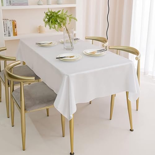 Tischdecke Weiß, Tischdecke Abwaschbar Rechteckig 145x275cm Polyester Tischtuch FüR Hochzeit, Party, Kindergeburtstag, Weihnachten Tischdecke Weiß, Tischdecke Abwaschbar Rechteckig 145x275cm Polyester Tischtuch FüR Hochzeit, Party, Kindergeburtstag, Weihnachten von Komoke