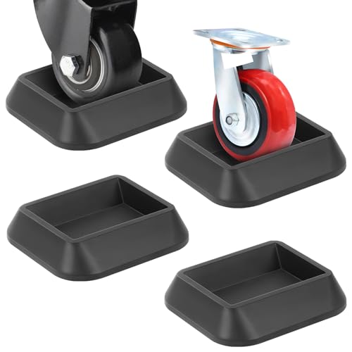 Möbelstopper und Radstopper, Bettstopper, Radrollen-Becher, passend für alle Räder von Möbeln, Silikon, rutschfeste Möbelpolster für Sofa, Bett, Stühle, Möbelbeine, um Kratzer zu verhindern (4 Stück) von Komokeru