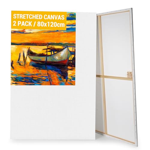 Koncci 2er-Set Leinwand zum Bemalen, 80x120CM Keilrahmen Leinwand Groß, Weiße Leinwände zum bemalen für Acrylfarben Ölgemälde, Canvas für Anfänger und Künstler Koncci 2er-Set Leinwand zum Bemalen, 80x120CM Keilrahmen Leinwand Groß, Weiße Leinwände zum bemalen für Acrylfarben Ölgemälde, Canvas für Anfänger und Künstler von Koncci