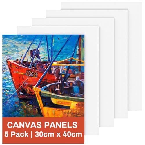 Koncci Leinwand zum Bemalen(5 Stück)-30 x 40 cm, Baumwolle Weiße Künstler Leinwände zum Malen, für Acrylfarbe, Ölfarbe und Nasswasser-Kunstmedien, Hobbymaler und Anfänger von Koncci