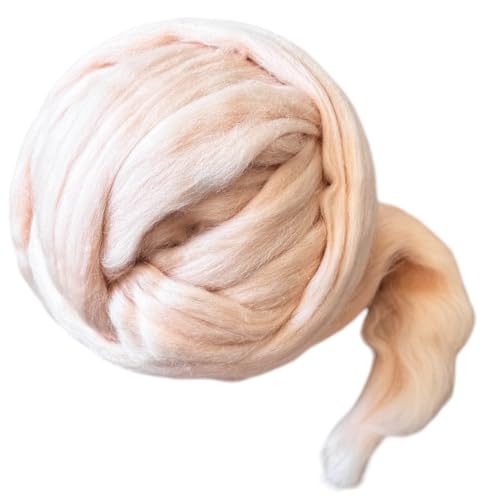Kondoos Farbige natürliche Wolle, 227 g, beste Wolle zum Nadelfilzen, Nassfilzen, Basteln und Spinnen. (Nude Pink, 227 g) von Kondoos