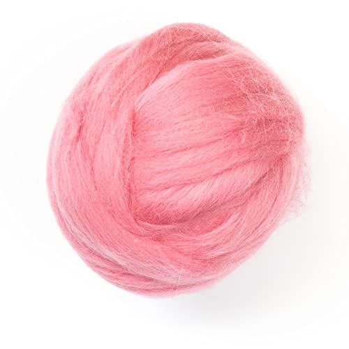 Kondoos Gefärbtes Wollvlies, wool roving, 225 gr (8 oz) beste Qualitätsnaturwolle zum Nadelfilzen, Nassfilzen, Spinnen und für Kunsthandwerkliches geeignet. (wilde wassermelone, 8oz) von Kondoos