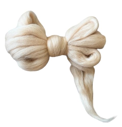 Kondoos Reine Wolle, 57 g, beste Wolle für Nadelfilzen und Nassfilzen, Handwerk und DIY-Spinnprojekte, Wollfilz-Zubehör, gefärbte Farben (Cremebeige, 57 g) von Kondoos