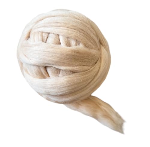 Kondoos Wollgarn, Cremebeige, 226.8 g, beste Wolle für Nadelfilzen, Nassfilzen, Kunst & Handwerk, Spinnen und Weben, umweltfreundliche Verpackung von Kondoos