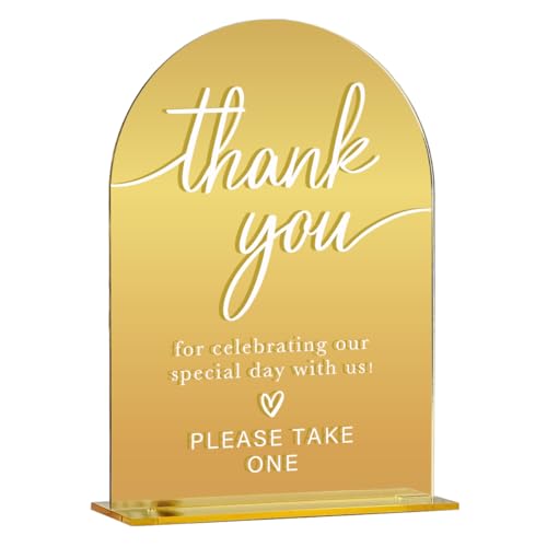 Acryl-Hochzeitsschild, Brautparty-Dekorationen, Dankeschön-Schild für Zeremonie, moderne Schriftart, Tischschilder, goldfarbene spiegelgewölbte Acryl-Tischschilder für Hochzeitsempfang und Event-Party Acryl-Hochzeitsschild, Brautparty-Dekorationen, Dankeschön-Schild für Zeremonie, moderne Schriftart, Tischschilder, goldfarbene spiegelgewölbte Acryl-Tischschilder für Hochzeitsempfang und Event-Party von KongMoTree