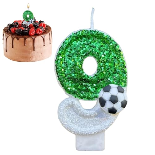 Kongou Geburtstagskerzen Für Torte, Glitter Football Kerzen Dekorationen, Cake Topper Nummer Kerzen, Mehrzweck Partygeschenke, Kreative Tortendekoration Für Hochzeit, Geburtstag, Jahrestag von Kongou