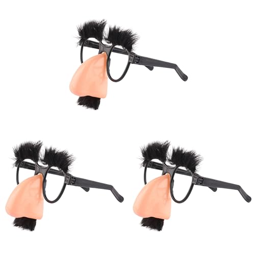Verkleidungsbrille, Große Nase Lustige Brille Mit Augenbrauen Und Schnurrbart, Fancy Dress Kostüm Brille Brillen, Scherzbrille Für Halloween Geburtstagsparty (1/3/5St.) von Kongou