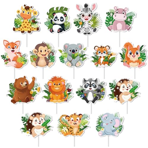 Konsait 30 Stück Safari Cupcake Topper Dschungel Safari Kuchendekorationen Wald Cupcake Topper Baby Shower Tier Kuchentopper Waldparty Tier Kuchentopper Dschungel Thema Geburtstagsdekorationen Konsait 30 Stück Safari Cupcake Topper Dschungel Safari Kuchendekorationen Wald Cupcake Topper Baby Shower Tier Kuchentopper Waldparty Tier Kuchentopper Dschungel Thema Geburtstagsdekorationen von Konsait