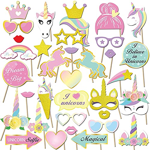 Konsait 35 Stück Einhorn Photo Booth Props Einhorn Geburtstag Foto Requisiten Fotobox Accessoires für Einhorn Party Kindergeburtstag deko Zubehör Konsait 35 Stück Einhorn Photo Booth Props Einhorn Geburtstag Foto Requisiten Fotobox Accessoires für Einhorn Party Kindergeburtstag deko Zubehör von Konsait