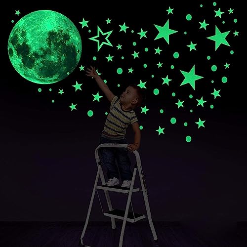 Konsait Leuchtsticker Wandtattoo, 435pcs Leuchtsterne Punkten und Mond Fluoreszierend Wandsticker Wandaufkleber DIY für Schlafzimmer Jungen Mädchen Kinderzimmer Konsait Leuchtsticker Wandtattoo, 435pcs Leuchtsterne Punkten und Mond Fluoreszierend Wandsticker Wandaufkleber DIY für Schlafzimmer Jungen Mädchen Kinderzimmer von Konsait