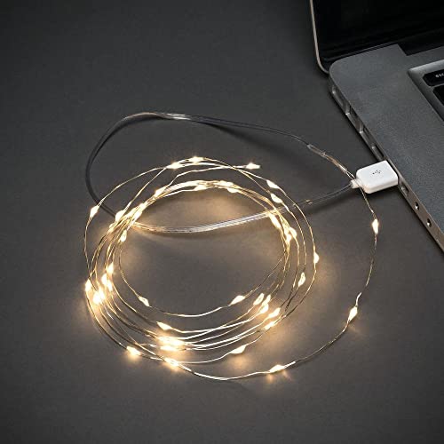 Konstsmide, 1770-190, Micro LED Lichterkette mit USB Anschluss, Silber,NULL, 50 warm weiße Dioden , silberfarbenes Kabel Konstsmide, 1770-190, Micro LED Lichterkette mit USB Anschluss, Silber,NULL, 50 warm weiße Dioden , silberfarbenes Kabel von Konstsmide