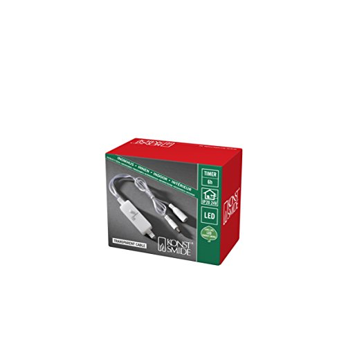 Konstsmide, 3608-013, 6h Timer mit 6, 3 mm rundem DIN Stecker, nachrüstbar für alle Konstsmide LED Innenartikel mit Trafo bis max. 400 LEDs, nicht kompatibel mit LED Lichterketten mit Multi- oder Appfunktion, Innen, transparentes Kabel, weiß Konstsmide, 3608-013, 6h Timer mit 6, 3 mm rundem DIN Stecker, nachrüstbar für alle Konstsmide LED Innenartikel mit Trafo bis max. 400 LEDs, nicht kompatibel mit LED Lichterketten mit Multi- oder Appfunktion, Innen, transparentes Kabel, weiß von Konstsmide