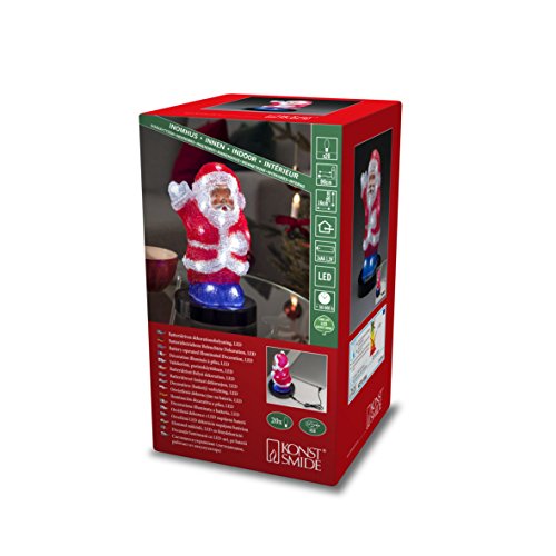 Konstsmide, 6271-203, LED Acryl Weihnachtsmann, mit USB Anschluss, 20 kalt weiße Dioden, batteriebetrieben, Innen, bunt von Konstsmide