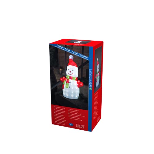 Konstsmide, 6297-203, LED Acryl Schneemann, klein, klar,24V, Aussen (IP44), 88 weiße Dioden , weißes Kabel von Konstsmide