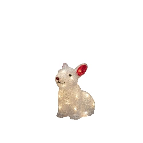 Konstsmide LED Acryl Kaninchen 6h/9h Timer, 24 warm weiße Dioden, batteriebetrieben, Außen, 0, 48W, transparentes Kabel, Batterie: 4 x AA 1, 5V (exkl.) - 6236-103 von Konstsmide