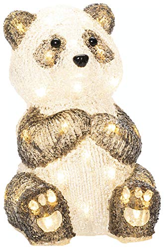 Konstsmide LED Acryl Pandabär, klar, 24V Außentrafo, 40 warm weiße Dioden, weißes Kabel - 6284-103 von Konstsmide