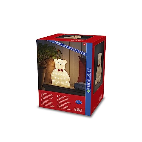 Konstsmide LED Acryl Teddybär, 64 warm weiße Dioden, 24V, Außen (IP44), weißes Kabel - 6246-103 von Konstsmide