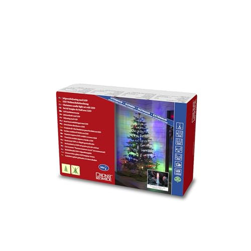 Konstsmide LED Baumkette, Topbirnen, "One String", 16 bunte Dioden, 4,5V, Außen (IP44), 3,6W, grünes Kabel - 1156-500 von Konstsmide