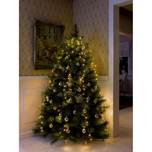 Konstsmide LED Baummantel mit Ring, für Weihnachtsbaum, 5 Stränge à 30 Dioden, vormontiert, 150 bernsteinfarbene Dioden, 24V Innentrafo, dunkelgrünes Kabel - 6360-820, Bernstein Konstsmide LED Baummantel mit Ring, für Weihnachtsbaum, 5 Stränge à 30 Dioden, vormontiert, 150 bernsteinfarbene Dioden, 24V Innentrafo, dunkelgrünes Kabel - 6360-820, Bernstein von Konstsmide