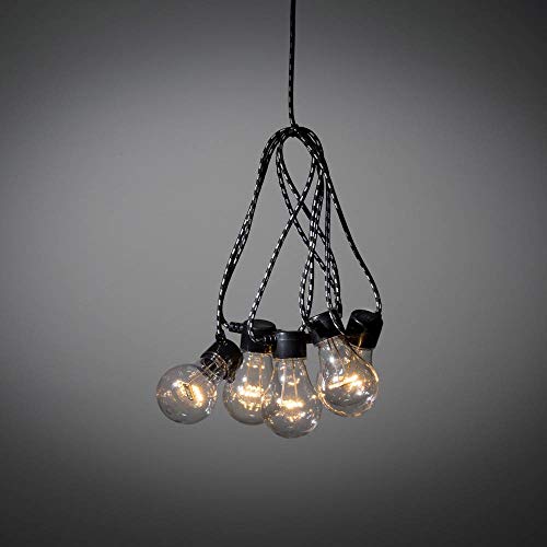 Konstsmide LED Biergartenkette, klar, 10 klare Birnen / 80 bernsteinfarbene Dioden, 24V Innentrafo, schwarz/weißes Textilkabel - 2382-720 Konstsmide LED Biergartenkette, klar, 10 klare Birnen / 80 bernsteinfarbene Dioden, 24V Innentrafo, schwarz/weißes Textilkabel - 2382-720 von Konstsmide