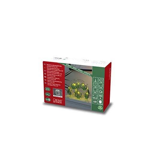 Konstsmide LED Dekolichterkette, Kakteen, mit 6h Timer, 10 warm weiße Dioden, batteriebetrieben, Innen, transparentes Kabel - 3127-903 von Konstsmide