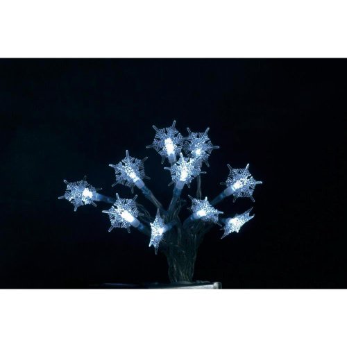 Konstsmide LED Dekolichterkette, Schneeflocken, 10 kalt weiße Dioden, batteriebetrieben, Innen, transparentes Kabel, 4 x AA 1.5V (exkl.) - 1260-203 von Konstsmide