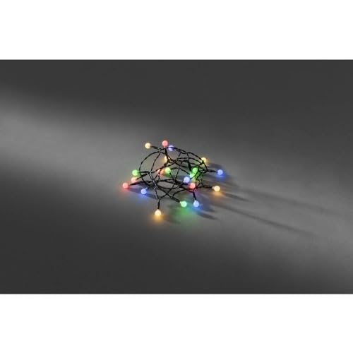 Konstsmide LED Globelichterkette, runde Dioden, 6h Timer, 20 bunte Dioden, batteriebetrieben, Innen, schwarzes Kabel - 1491-507, Bunt Konstsmide LED Globelichterkette, runde Dioden, 6h Timer, 20 bunte Dioden, batteriebetrieben, Innen, schwarzes Kabel - 1491-507, Bunt von Konstsmide