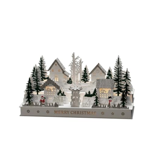 Konstsmide LED Holzsilhouette "Dorf", 6H Timer, 12 warm weiße Dioden, 3V Innentrafo/batteriebetrieben, transparentes Kabel - 3265-210 Konstsmide LED Holzsilhouette "Dorf", 6H Timer, 12 warm weiße Dioden, 3V Innentrafo/batteriebetrieben, transparentes Kabel - 3265-210 von Konstsmide
