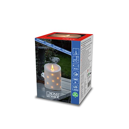 Konstsmide LED Kerze, mit 8h Timer, 1 warm weiße Diode, batteriebetrieben, Außen (IP44) - 1848-100 von Konstsmide