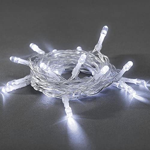 Konstsmide LED Lichterkette, mit an/aus Schalter, 6h Timer, 30 kalt weiße Dioden, batteriebetrieben, Innen, transparentes Kabel - 1469-203 von Konstsmide