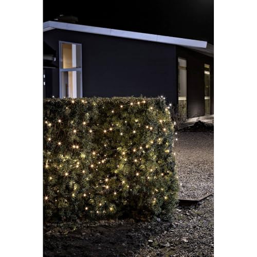 Konstsmide LED Lichterkette, mit an/aus Schalter, Lichtsensor, 6h und 9h Timer, 20 bernsteinfarbene Dioden, batteriebetrieben, Außen (IP44), schwarzes Kabel, schwarze Box - 3722-800 von Konstsmide