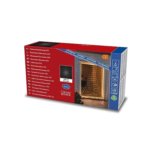 Konstsmide LED Lichternetz "Triangel", 231 bernsteinfarbene Dioden, 30V, Außen (IP44), 3,6W, schwarzes Kabel - 4040-800 von Konstsmide