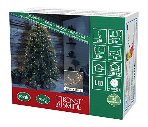 Konstsmide LED Sternenlametta, 10 Stränge à 9 Dioden, 90 warm weiße Dioden, 12V Innentrafo, kupferfarbener Draht - 6370-160 Konstsmide LED Sternenlametta, 10 Stränge à 9 Dioden, 90 warm weiße Dioden, 12V Innentrafo, kupferfarbener Draht - 6370-160 von Konstsmide