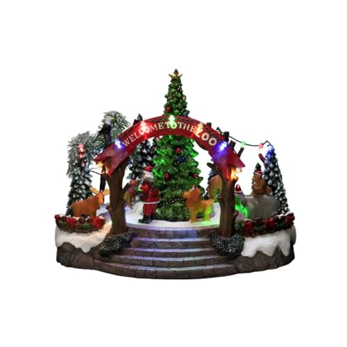 Konstsmide LED Szenerie Weihnachtszoo, mit Musik, 19 Dioden, 4,5V Innentrafo/batteriebetrieben, schwarzes Kabel - 4237-000, Bunt Konstsmide LED Szenerie Weihnachtszoo, mit Musik, 19 Dioden, 4,5V Innentrafo/batteriebetrieben, schwarzes Kabel - 4237-000, Bunt von Konstsmide