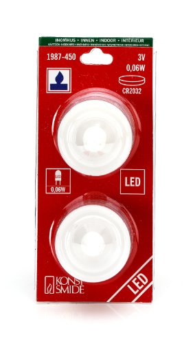 Konstsmide LED Teelicht 2er Set, klein, 2 purpurfarbene Dioden, batteriebetrieben, Innen, 2 x CR2032 3V (inkl.) - 1987-450 von Konstsmide