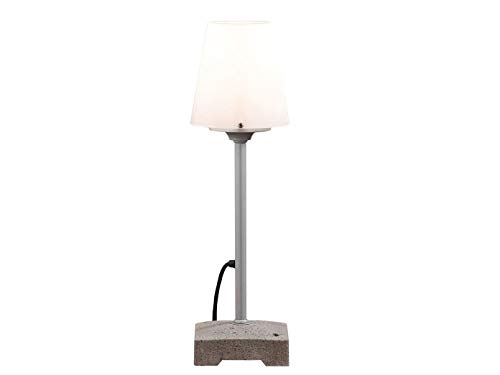 Konstsmide Lucca 453-300 Lounge Leuchte/Wegeleuchte / B: 18cm T: 18cm H: 59cm / 1x60W / IP44 / lackiertes Aluminium / grau von Konstsmide
