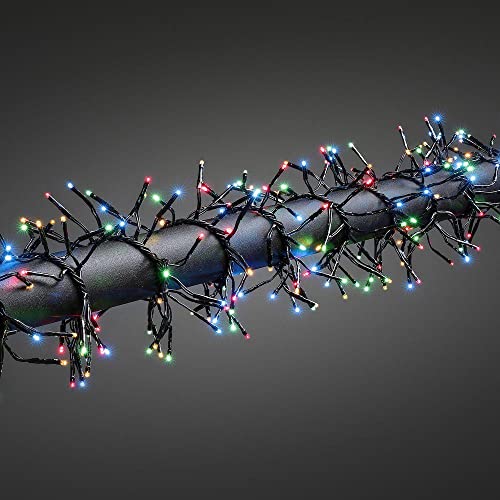 Konstsmide Micro LED Büschellichterkette Cluster, mit 8 Funktionen, Steuergerät und Memoryfunktion, 1536 bunte Dioden, 36V Außentrafo, schwarzes Kabel - 3865-500 von Konstsmide